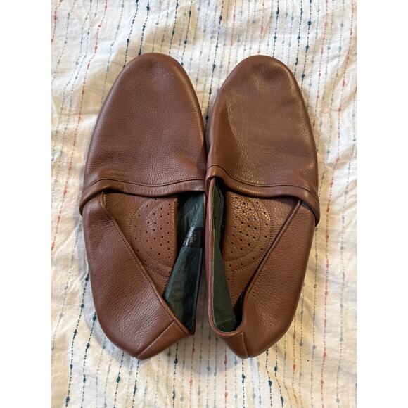 NWOT L.B. Evans Aristocrat Opera Slip On Slippers Brown Leather Size 12 Men’s main image 4